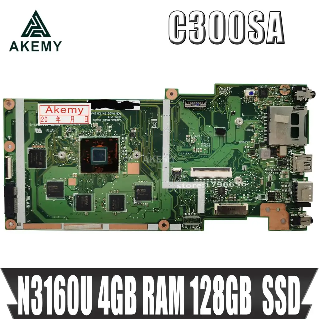 

C300SA For Asus Chromebook C300S C300SA Laotop Mainboard C300SA Motherboard W/ N3160U 4GB RAM 128GB SSD