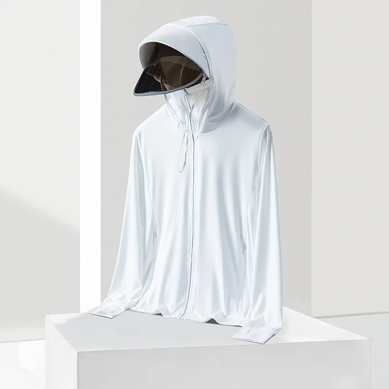 Summer Clothes Women's Sun-protective Clothing UV Proof Breathable Long-sleeves Sun Block Hooded Jacket UPF50+ 2023 New