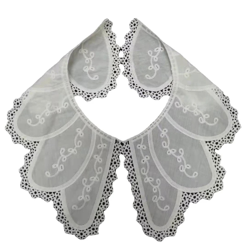 

Embroidery False Collar for Kids Lace Hollow Out Trim Neckline Detachable Collar