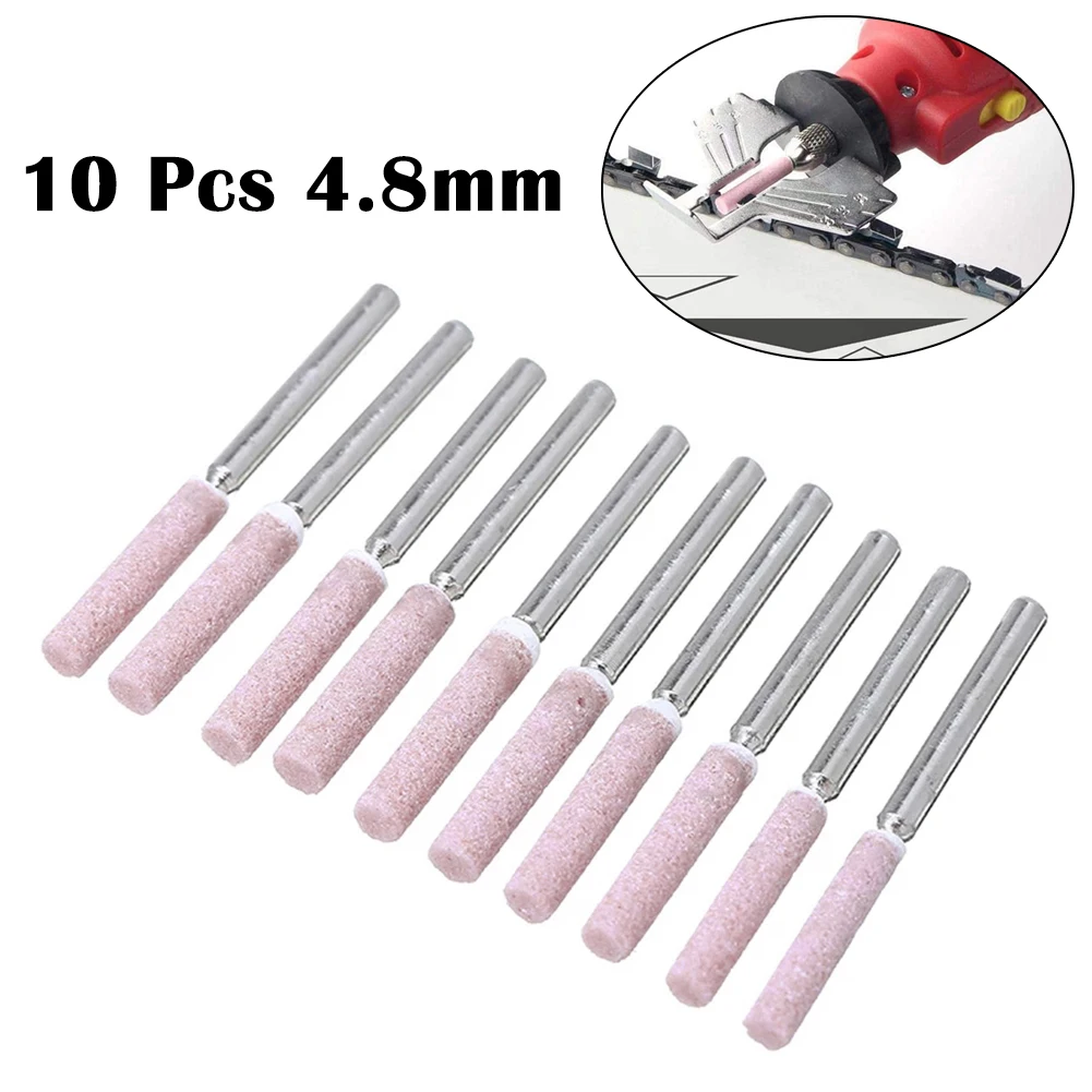 

10Pcs Chainsaw Sharpener Grinding Stone File 4.8mm Grinding Wheel Grinding Head For Chain Saw Sharpening Carving Grinding Tools
