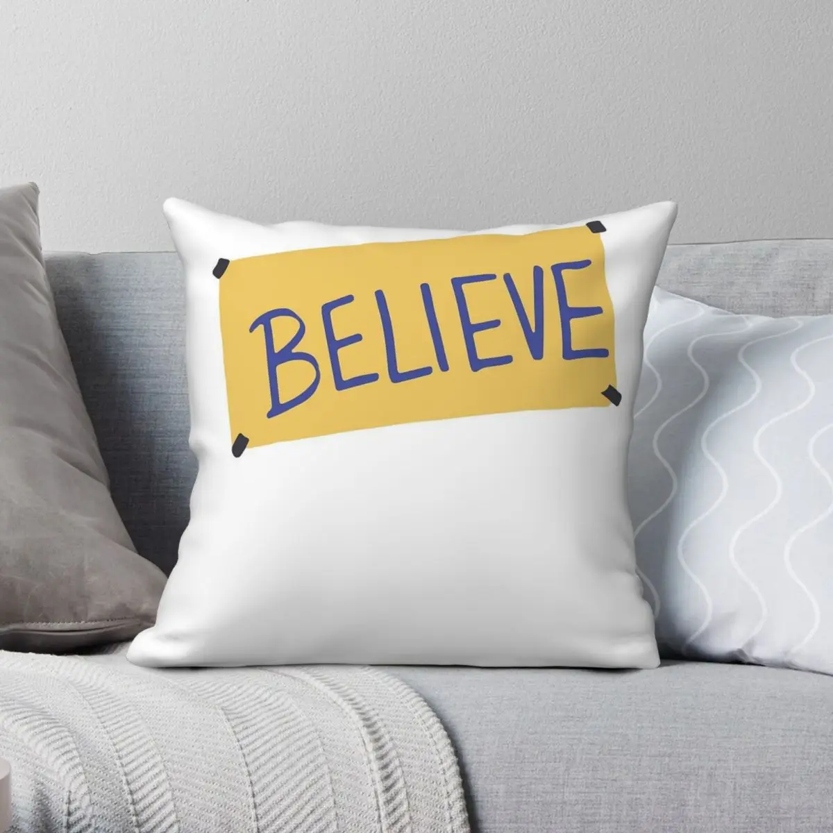 Наволочка квадратная из полиэстера и льна 45x45