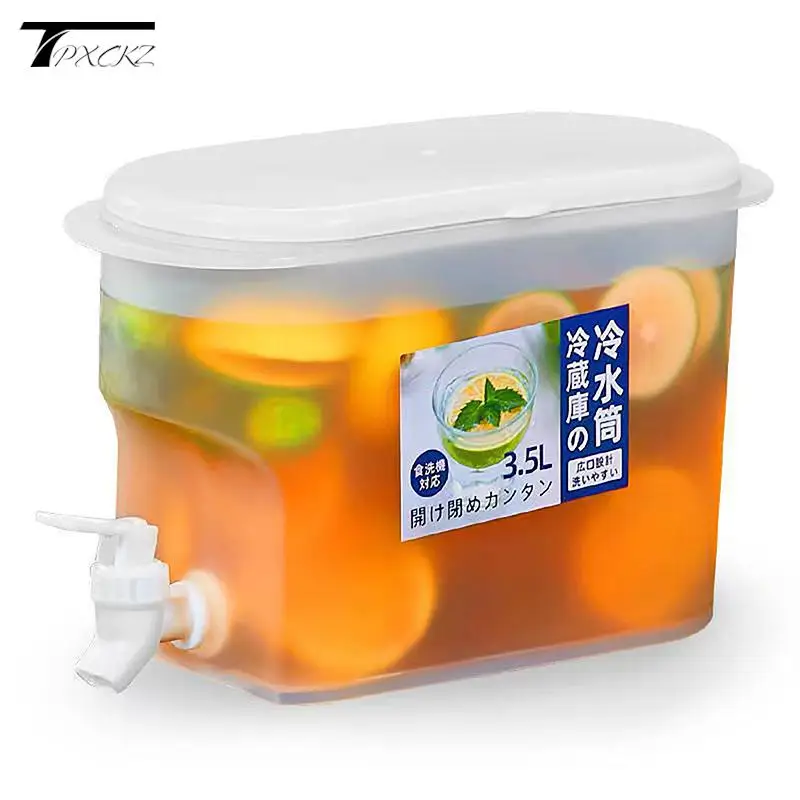 1.8/2.0L Fruit Tea Drinkware Refrigerator Cool Bucket Manual Large Capacity Cold Water Kettle Pitcher Drinking Bottle Food Grade