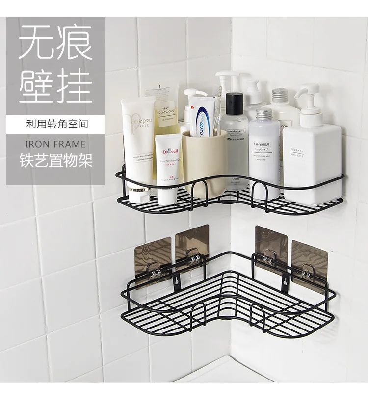 

Punch-free Bathroom Corner Rack Toilet Tripod Shelf Holder Wall-mounted Rack Bathroom Organizer Storage Shower Accessories