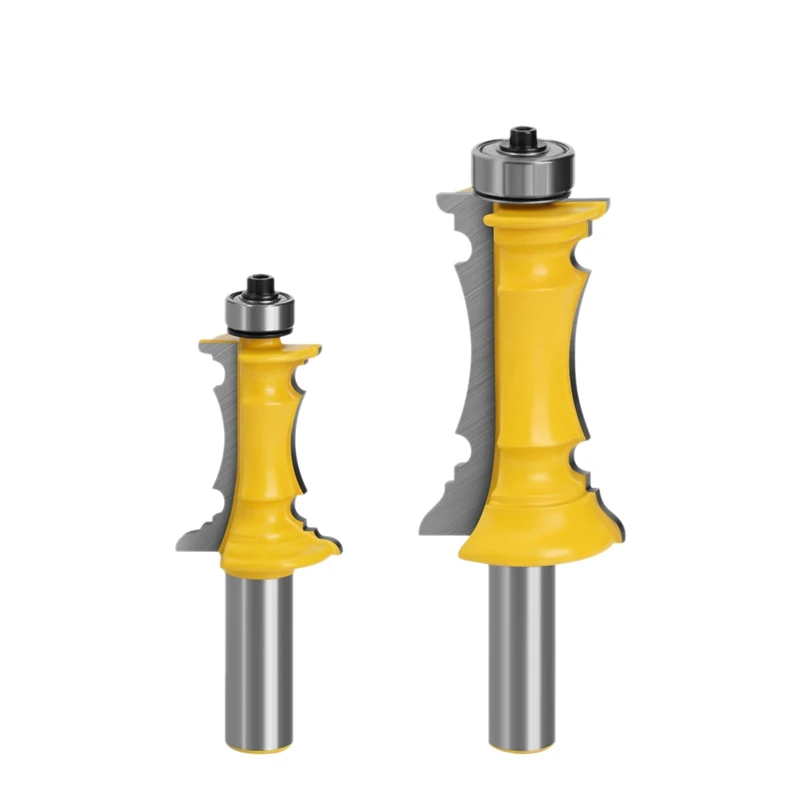 

Hot 2 Pcs Shank Mitered Door Drawer Molding Router Bits Handrail Line Knife Tenon Cutter For Woodworking Tools