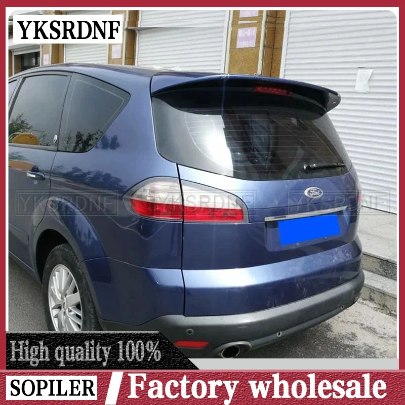 

Большой спойлер для спойлеров Ford Smax S-max, праймер из АБС-пластика или черно-белая краска на заднюю крышу окна, задний спойлер