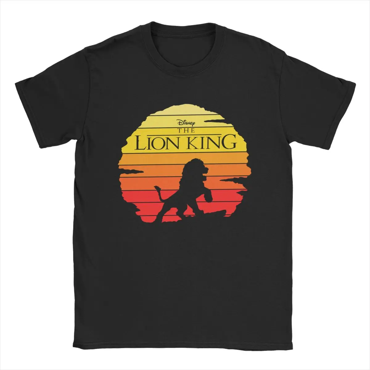 Men Disney Sunset Silhouette The Lion King T Shirt Cotton Clothes Funny Short Sleeve Crew Neck Tees Printed T-Shirt