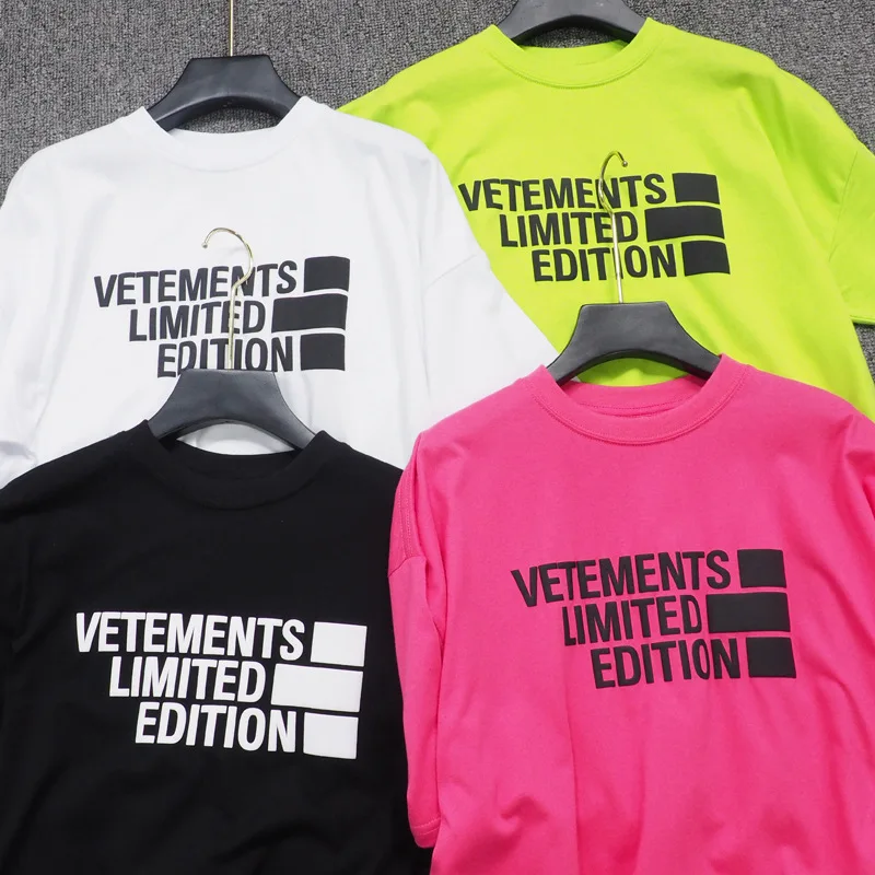 

Oversized Vetements 2022 Summer New Letter Loose Everyday High Street Collarless White Regular Short Sleeve T-Shirt