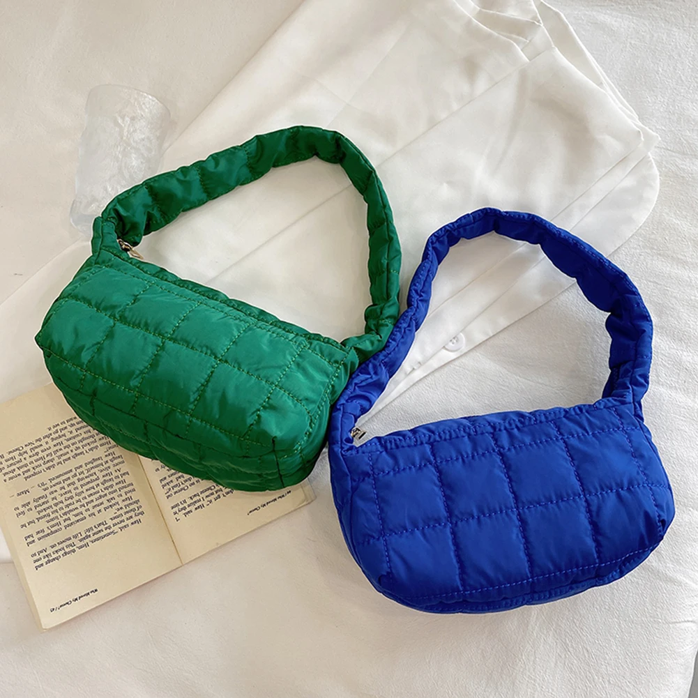 

Fashion Space Pad Cotton Women Shoulder Shape Bag Female Shopper Lady Winter Nylon Padded Winter Quilted Bag Handbag