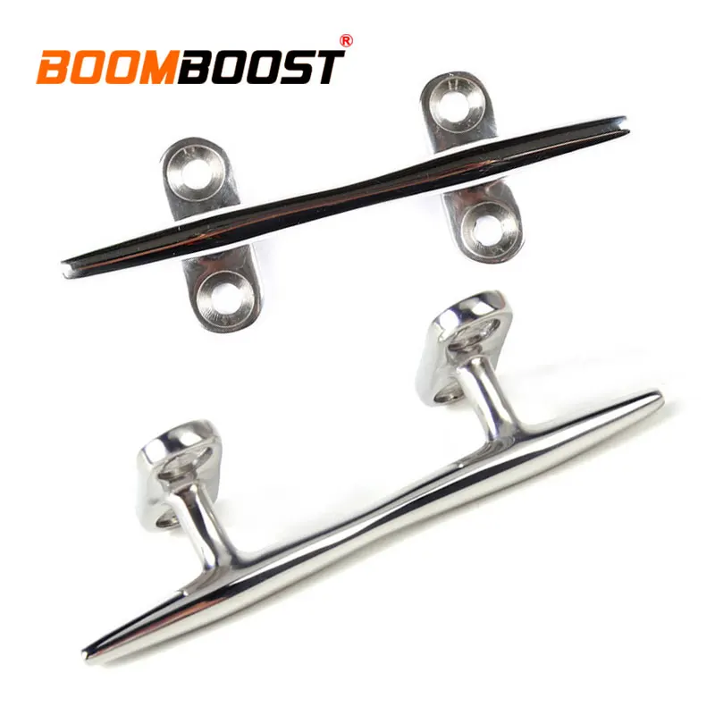 

2PCS Silver For Boat Yacht Marine Dock Deck Rope Cleat Hardware Line 4.9 inch Stainless Steel 316 Tie Latch