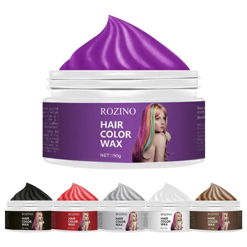 Temporary Color Dye Mud Styling Pomade Silver Grandma Grey Disposable Natural Hair Strong Gel Hair Wax Color