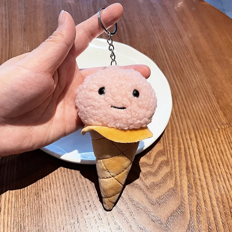 

Fashion Cute Ice Cream Plush Toy Cone Pendant Ice Cream Key Chain Doll Kawaii Car Accessories My Melody