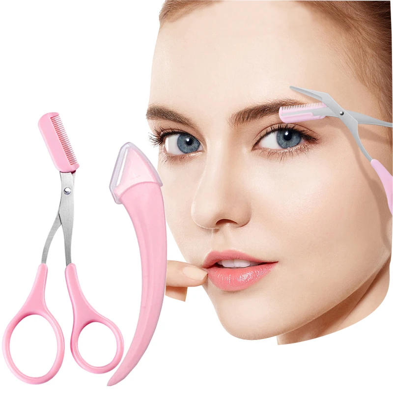 

Eyebrow Trimming Knife Eyebrow Face Razor For Women 1/2/3pcs Eyebrow Scissors With Comb Brow Trimmer Scraper Accessories