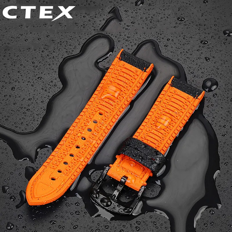 24mm Watch Strap For Casio PROTREK Mountaineering watchband PRG-600/PRG-650 PRW-6600/ PRW-60/70nylon soft rubber Sports Bracelet