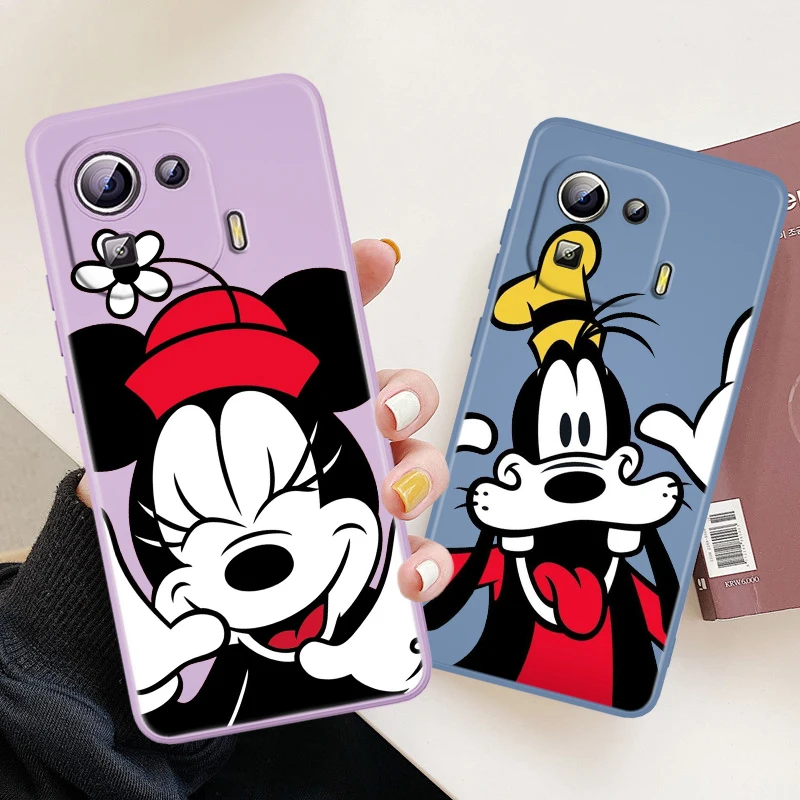 

Minnie Mickey Mouse Case For Xiaomi Mi 12 11 11i 10 10S 9 6 Ultra Lite Pro SE Silicone Liquid Rope Phone Cover Capa Coque Core