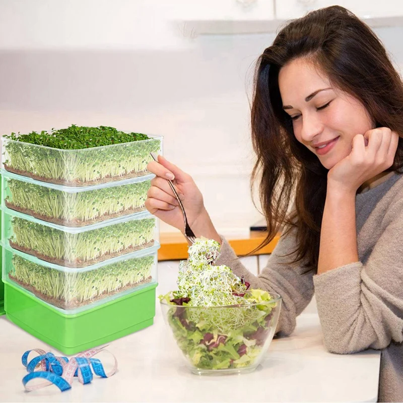 2 комплекта для проращивания семян фасоли лоток выращивания микрозеленых
