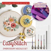 7pcs punch needle tool kit embroidery stitching punch needle needle threader embroidery poking cross stitch tools knitting