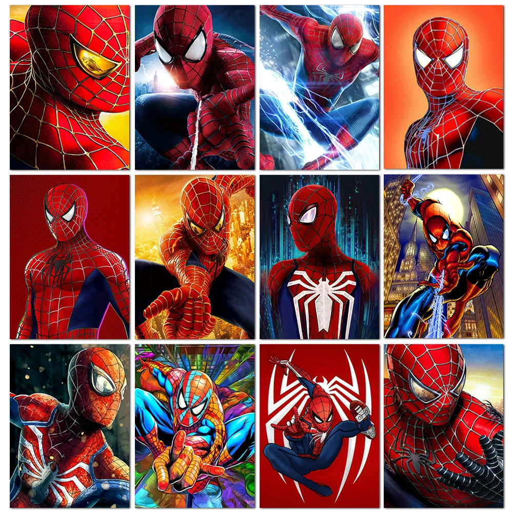 Disney Spiderman Diamond Painting Hero Cartoon Avengers 5D DIY Diamond Embroidery Mosaic Gem Puzzle Gift Home Decor