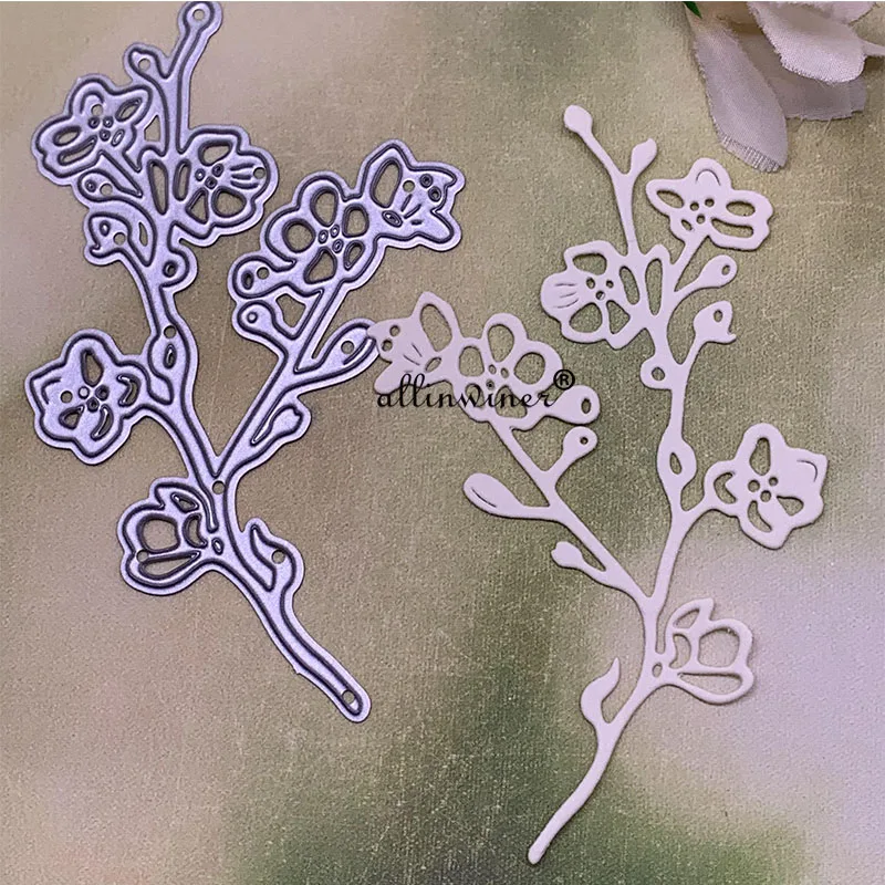 

Декоративные металлические штампы в виде ветки вишни, трафареты для высечки «сделай сам», для скрапбукинга, альбома, бумаги, тиснения
