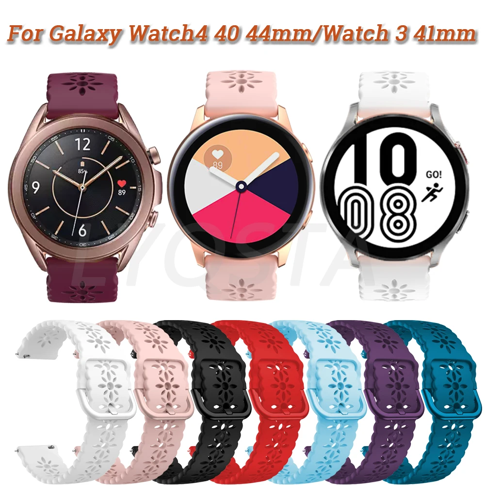 

Ремешок силиконовый для смарт-часов Samsung Galaxy Watch 4 40 44 мм/Classic 42 46 мм, браслет для Samsung Galaxy Watch 3 41 мм/Active 2