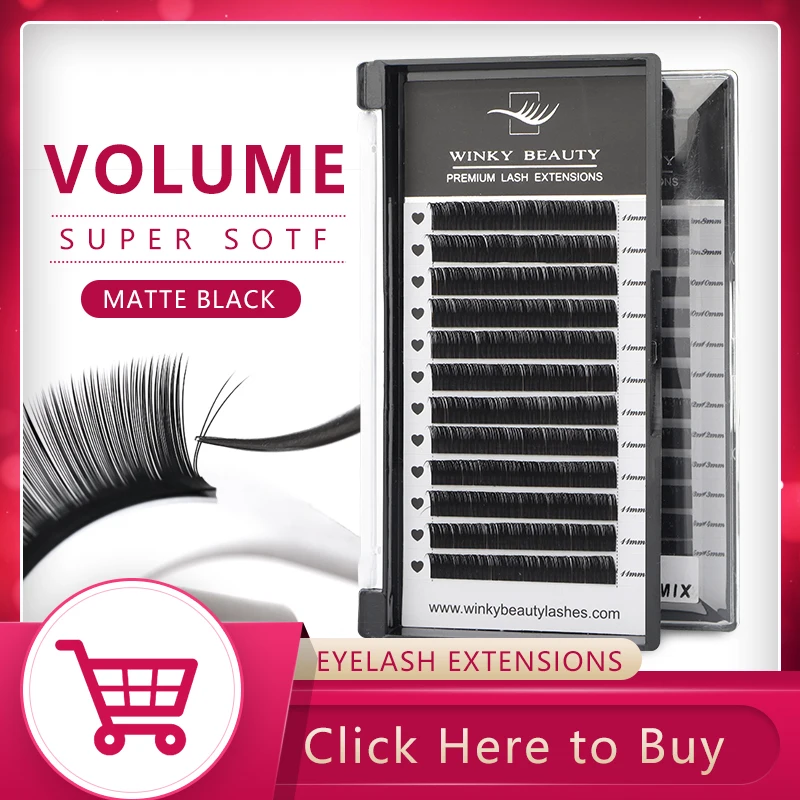 

Winky Beauty 12rows thickness 0.03 to 0.15 Faux mink eyelashes individual eyelash lashes soft eyelash extension False eyelash