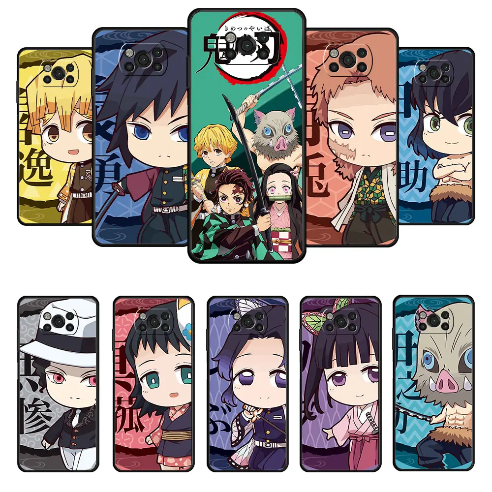 

Anime Demon Slayer Phone Funda Smartphone For Xiaomi POCO 9T X4 F4 GT MI 11 lite X3 NFC 11T F3 10T M4 Pro 5G M3