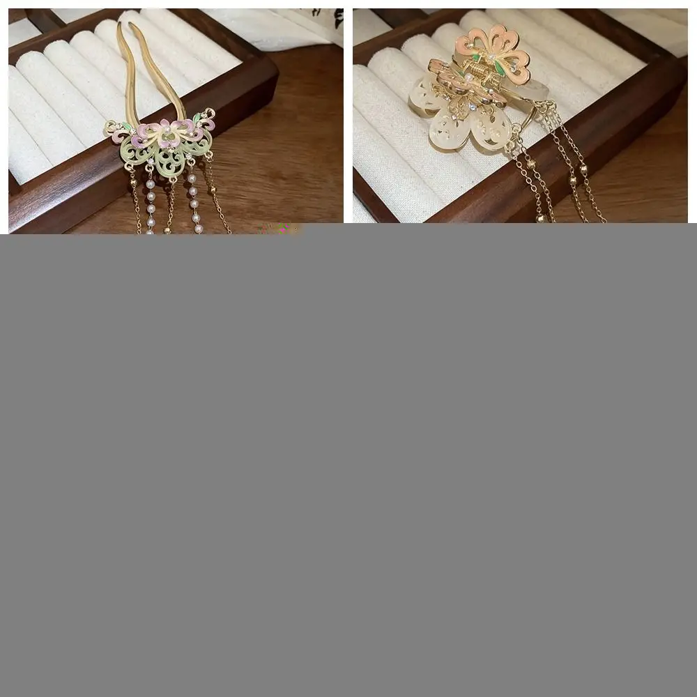 Креативная заколка для волос с кисточками и бабочкой цветок в античном стиле