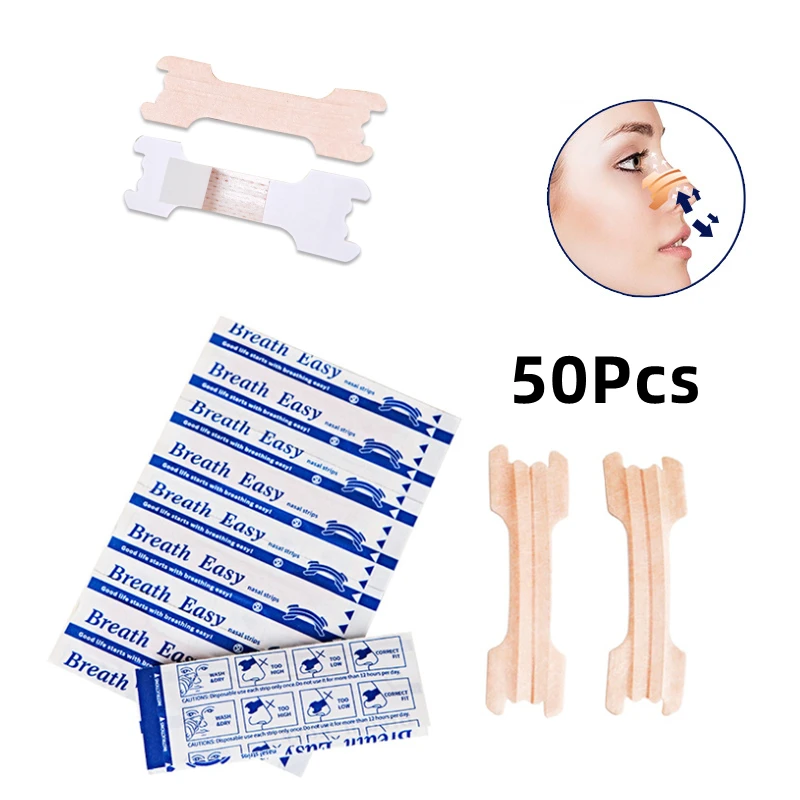 

50 Pcs Breathe Nasal Strips Right Way Stop Snoring Anti Snoring Strips Easier Better Breathe Health Care