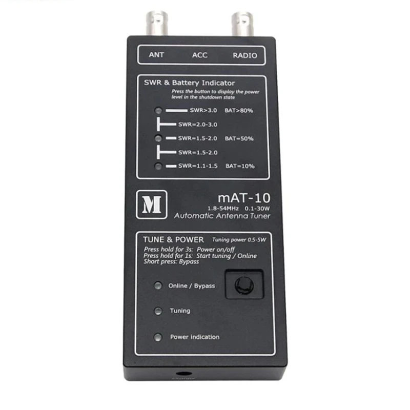 Latest Version MAT-10 HF Automatic Antenna Tuner For YEASU FT-817 FT-818 QRP Transceiver 0.1-30W