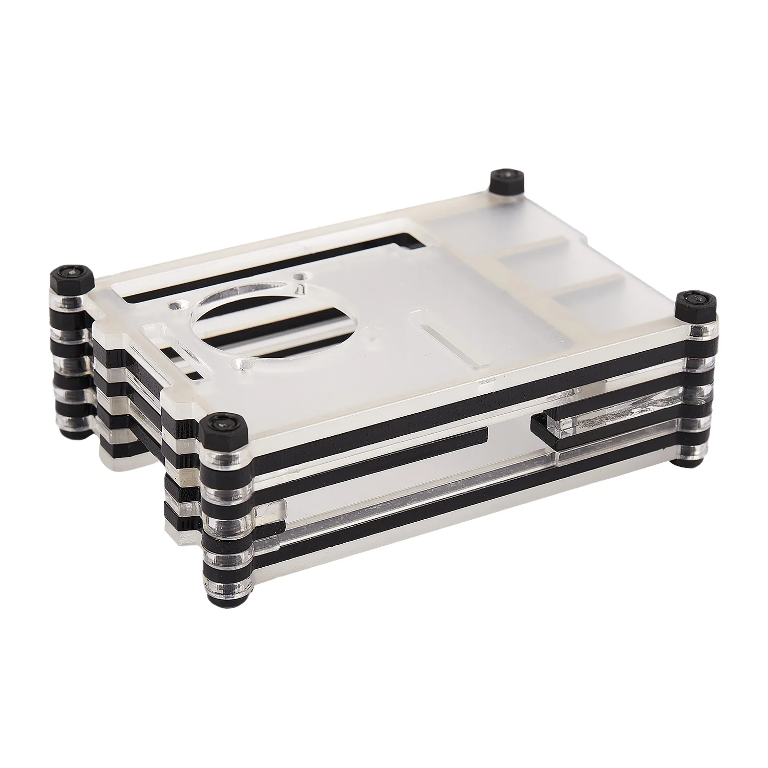

Acrylic Transparent / Clear & Black for 4 Model B, with Cooling Fan for 4B
