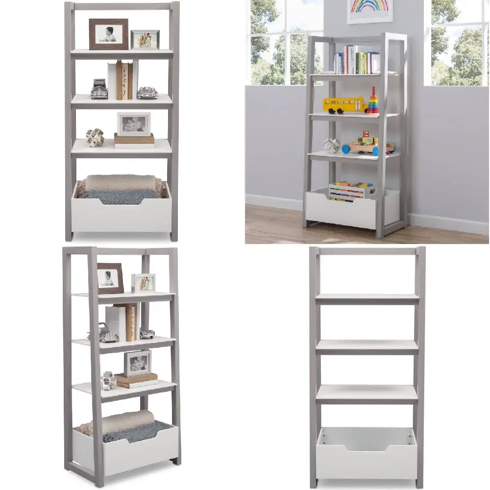 

A Perfectly Stylish & Gorgeous Grey and White Ladder Shelf - An Ideal Storage Solution For Home & Office.