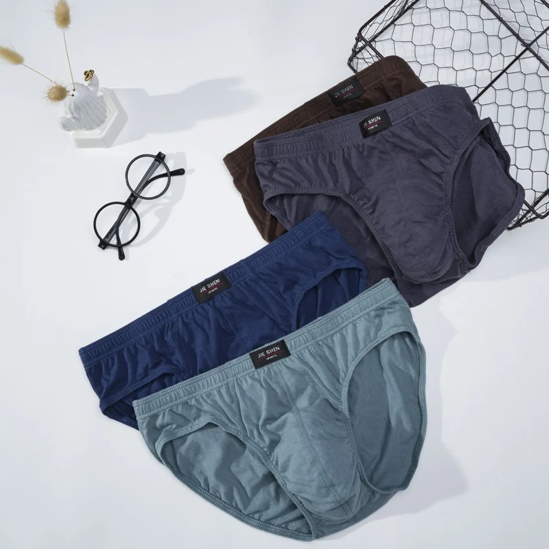 4pcs/Lot Goodeal 100% Cotton Briefs Mens Comfortable Underpants Man Underwear Pants Breathable Male Panties Plue Size XL-5XL