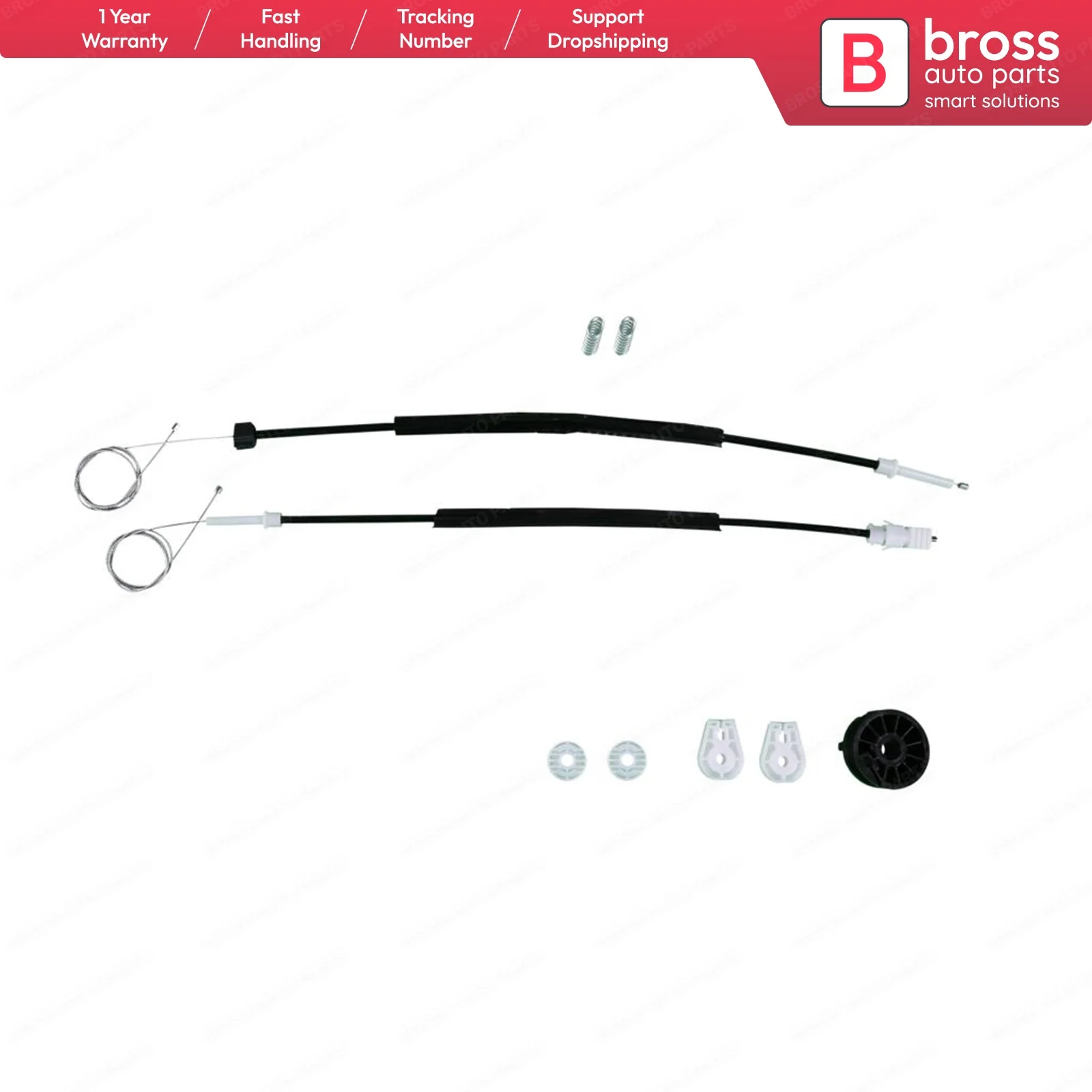 Bross Auto BWR592 Electrical Power Window Regulator Repair Kit Rear Right Door for Citroen C3 Pluriel Convertible 2003-2009 | Автомобили и