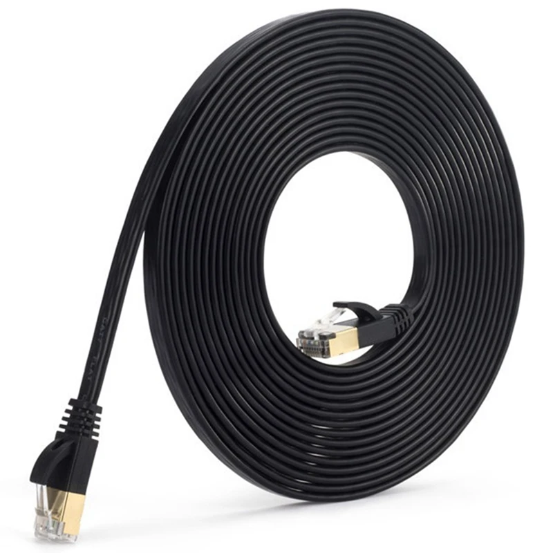

Ethernet-Кабель Cat 7 плоский Cat7 RJ45 LAN-Кабель высокоскоростной Интернет-перемычка 10 Гбит/с для маршрутизаторов, Xbox, компьютеров (30 м)