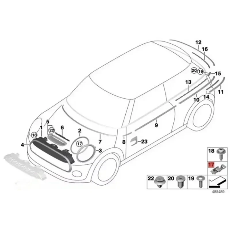 Крепеж рамы фары 51132752145 Ф BMW MINI Cooper S One Countryman R55 R56 F54 F55 F56 F60
