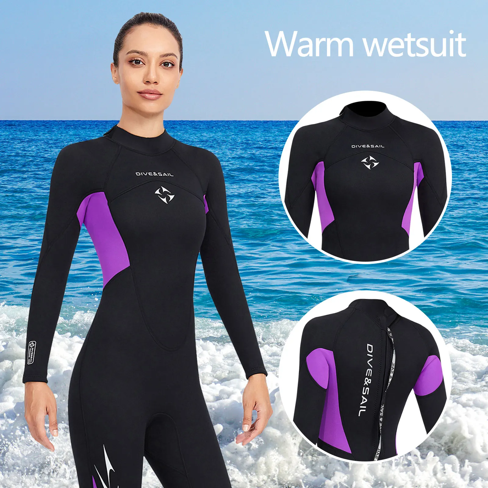 

Неопреновые гидрокостюмы 3 мм, костюмы для подводного плавания на все тело для женщин, для подводного плавания, серфинга, плавания с длинным ...