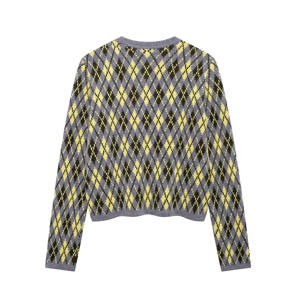 PB &amp ZA женский облегающий однобортный кардиган с круглым вырезом осенне-зимний