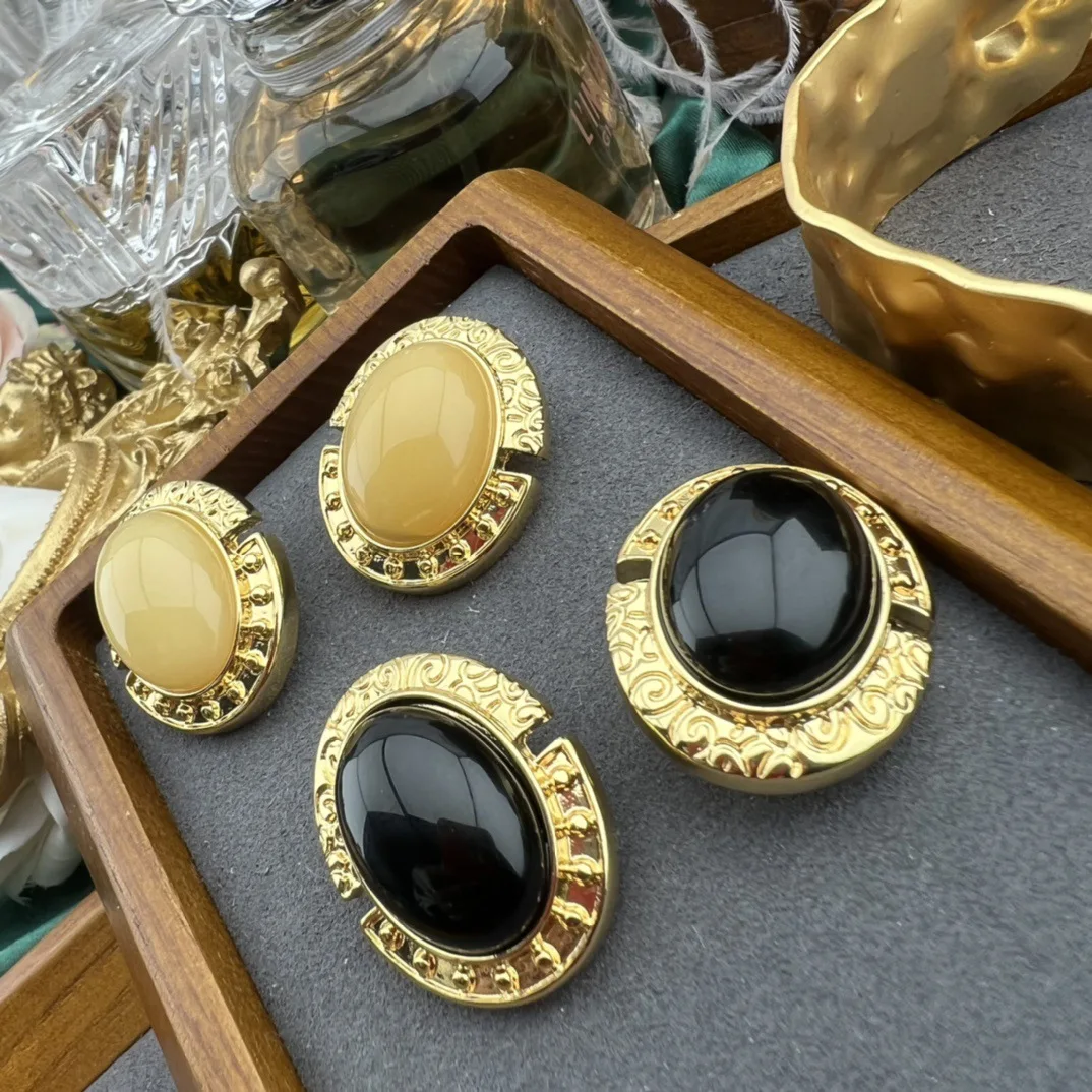 

Винтажная клипса для ушей из агата, модная женская подходящая ко всему