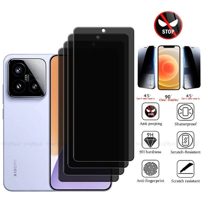 4/3/2/1 шт. для Xiaomi 15 стекло Mi закаленное 9H HD защитная защита конфиденциальности от