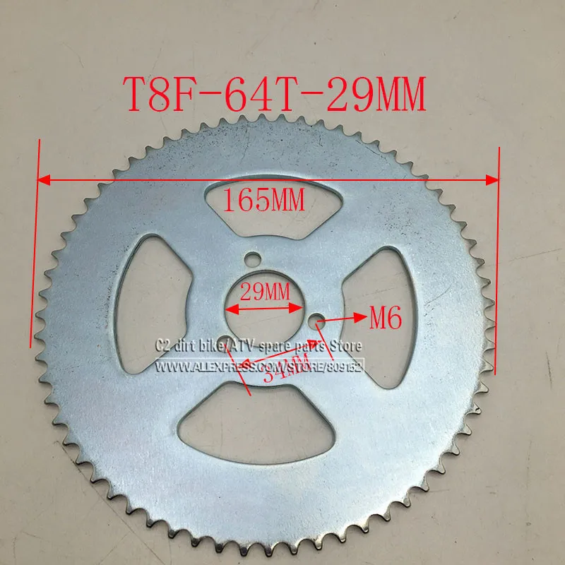 35T 38T 44T 54T 64T 74T T8F 35MM Задняя звездочка Mini Moto ATV Quad Dirt Pit Pocket Bike Cross 47cc 49cc Запчасти