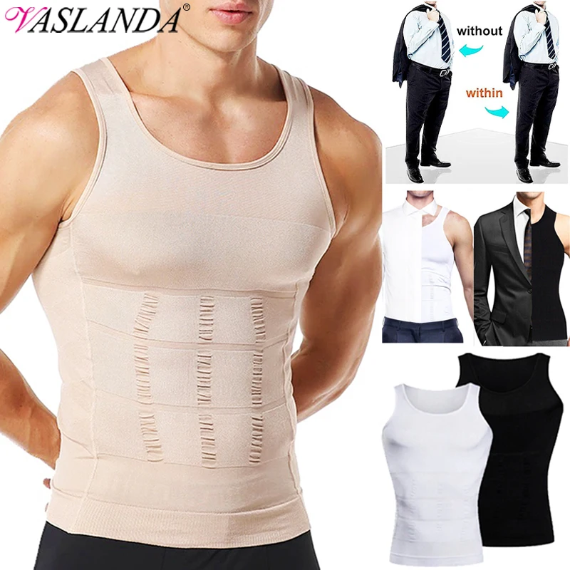 

Men's Compression Shirt Slimming Underwear Body Shaper Vest Tummy Control Shapewear Undershirt Summer Workout Tank Top