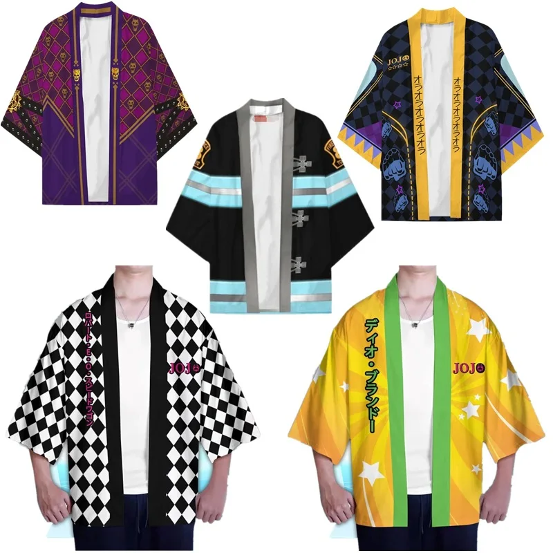 Anime JoJo's Bizarre Adventure Kira Yoshikage Bruno Buccellati Giorno Giovanna Cosplay  Kimono Cape  Casual Cardigan Bathrobes