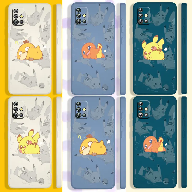 

Cute pikachu spoof art For Samsung A7 A50 A30S A30 A20 A10 A10S A20S A3 CORE A01 A02 A03 A03S A12 5G A13 Liquid Rope Phone Case