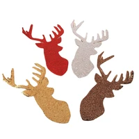 10pcslot luxury sequins embroidery patches gold silver clothing christmas decoration cute animal elk moose iron heat applique