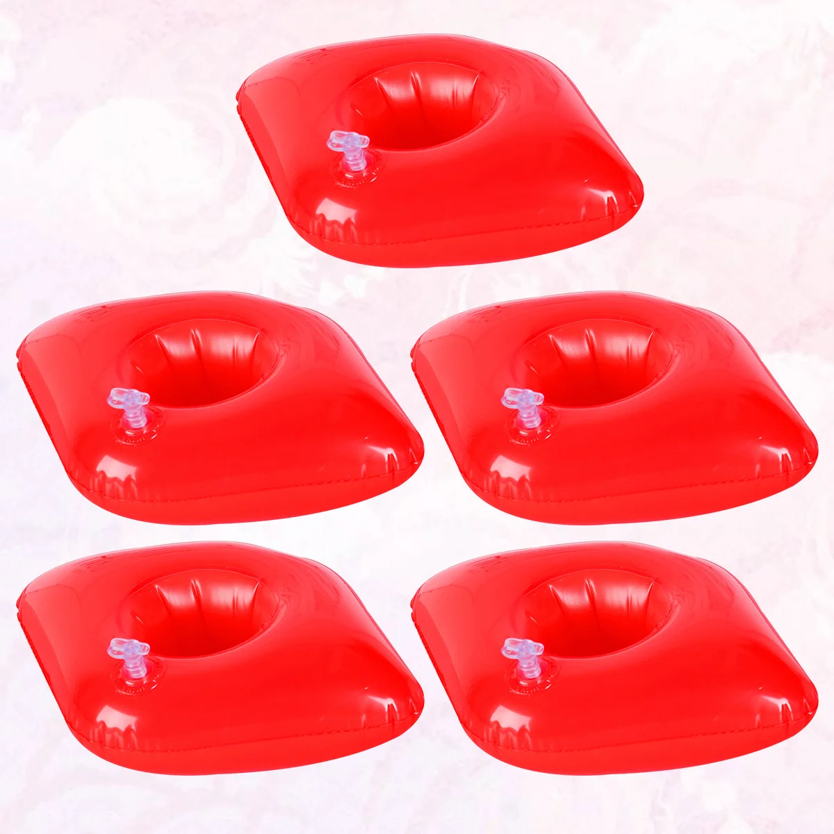 

5PCS Inflatable PVC Simple Red Lips Design Beer Rack for Beach Water Party