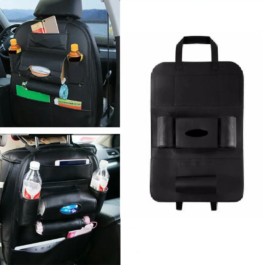 

Seat Storage Bag Multi-Pocket Large Capacity Black Car Seat Back Phone Tissue Holder for Van