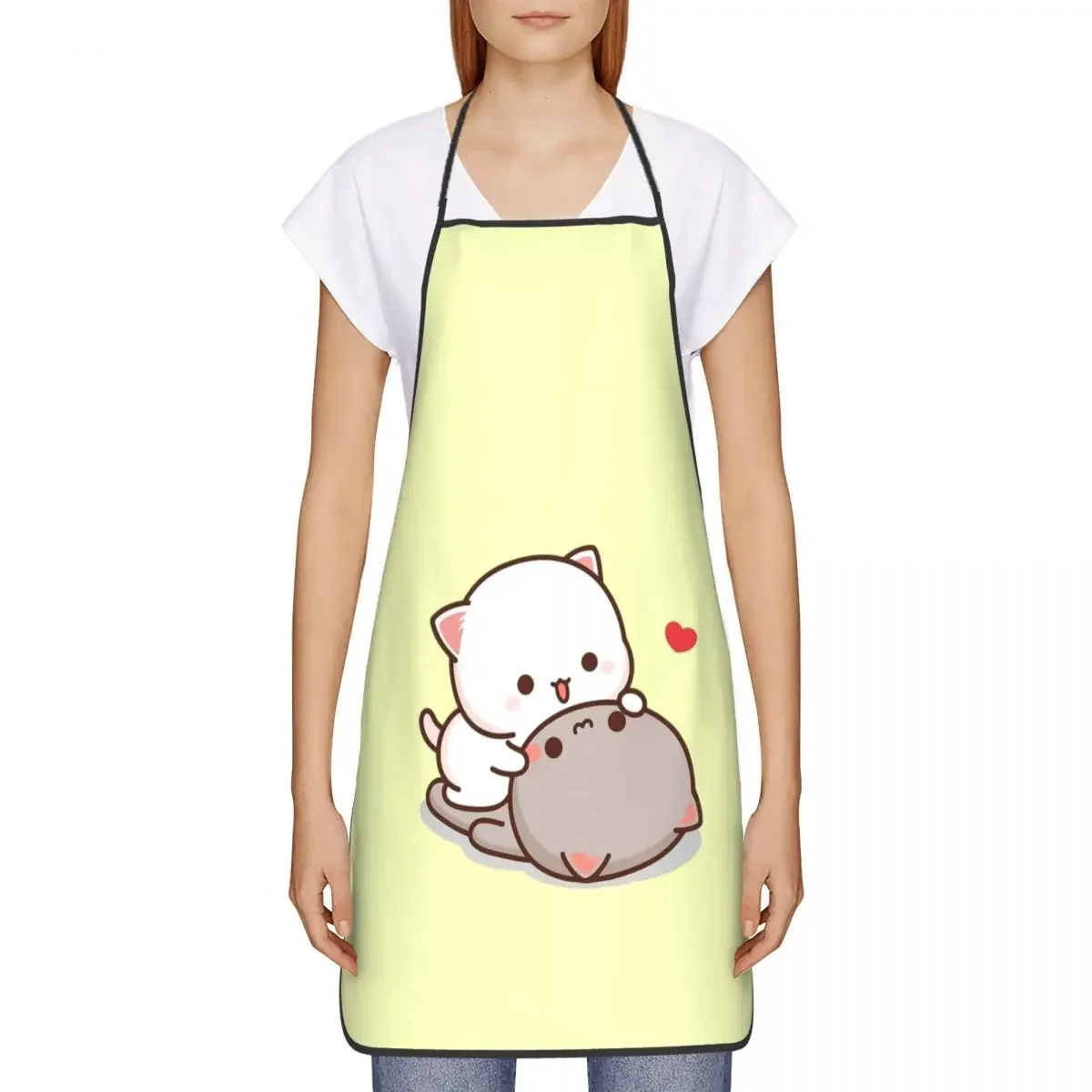 Унисекс персик и гома мочи кошка Cuddling кухня шеф-повара приготовление пищи фартук