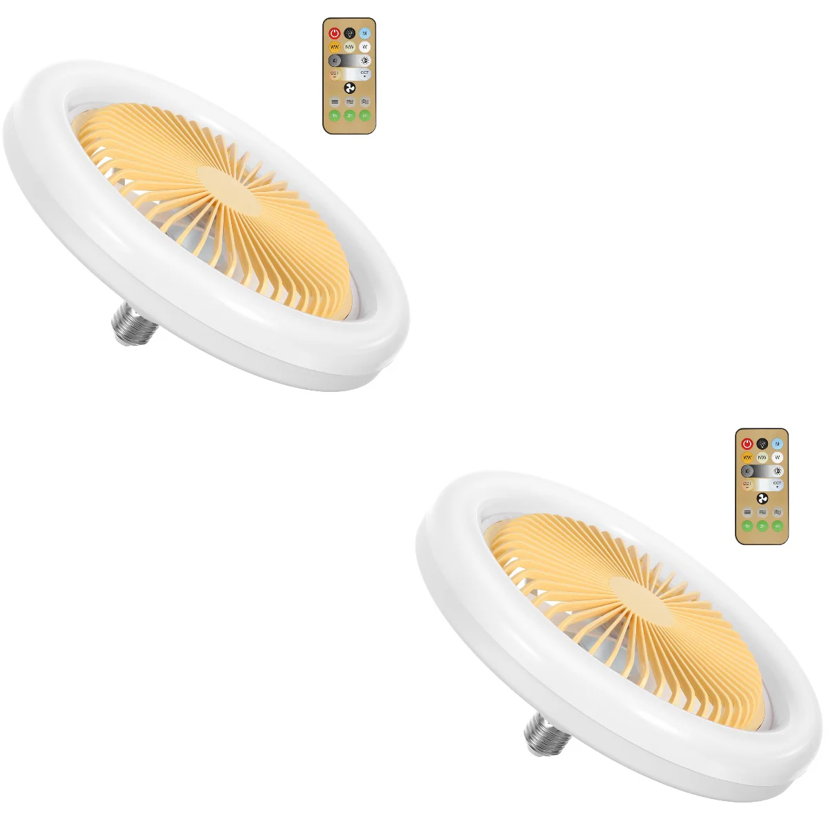 

2pcs Adjustable Modern LED Ceiling Fan with Light Remote Smart Fan Lamp for Living Room Bedroom