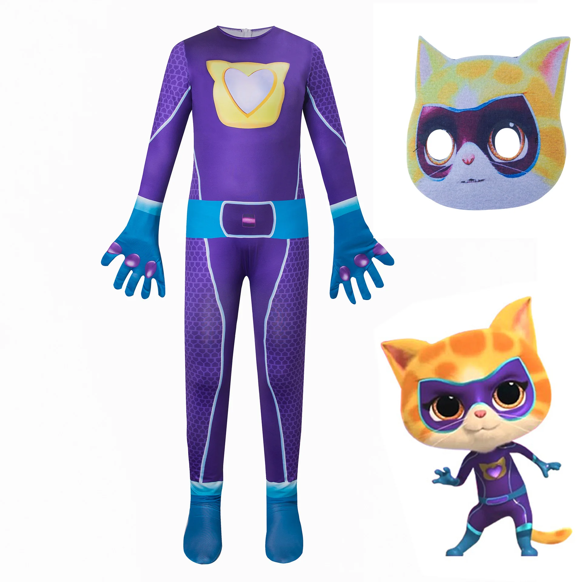 Новые детские боди и маски детский костюм супер котенка с котами наряды на