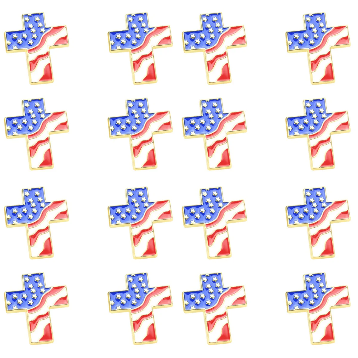 

16 PCS Costume Accessories Star Lapel Pin Flag Brooch Pin United States Lapel Pin American Flag Brooch