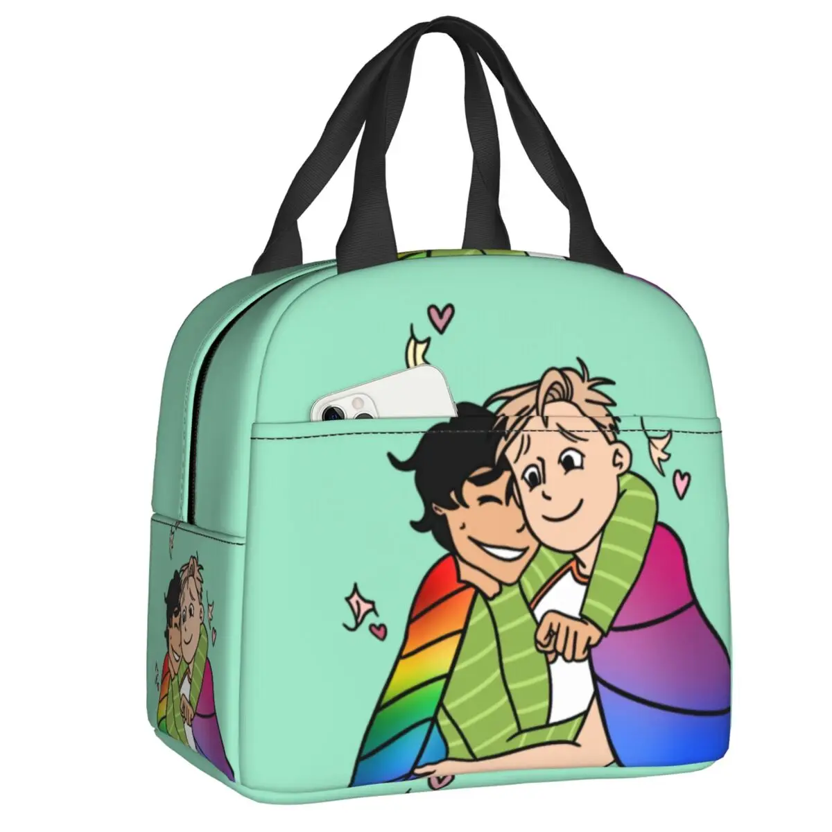 

Heartstopper Nick Charlie LGBT Insulated Lunch Bag for School Office Alice Oseman Leakproof Cooler Thermal Bento Box Women Kids